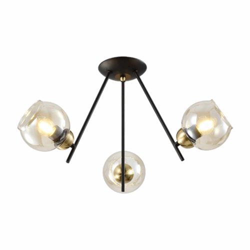 ELMARK | RICK CHANDELIER 3XE27 MATT BLACK/BRONZE