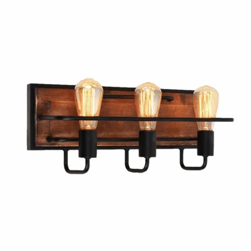 ELMARK | SILVIA WALL LAMP 3XE27 MATT BLACK/WOOD